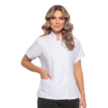 Imagem de Dolma Chef Feminina Manga Curta Branco Oxford Lu - Gardenia Jalecos, P