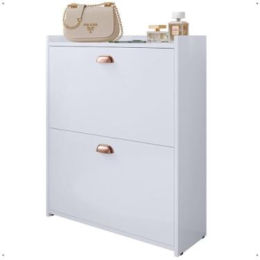 Imagem de Sapateira Multiuso Organizador Calçados Hall Entrada Closet Banquinho 21 Pares Sapato Organizadora (BRANCO)