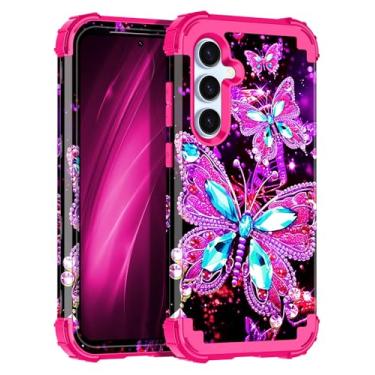 Imagem de Miqala Capa para Galaxy S24 FE 5G, que brilha no escuro, três camadas, resistente, à prova de choque, amortecedor de plástico rígido + capa protetora de silicone macio para Samsung Galaxy S24 FE 5G