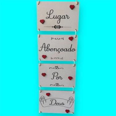 Imagem de Plaquinha Decorativa de Parede Lugar Abençoado por DEUS ML3 - personal