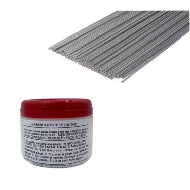 Imagem de 24 Varetas Solda Alumínio Ox-12-3/32 2,4mm 50cm + Fluxo - Friopar