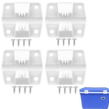 Imagem de Gyinere 4 peças de dobradiças térmicas, substituição de dobradiças de refrigerador, dobradiça, substituição de caixa de gelo, caixa de gelo, kit de plástico durável peças de reposição para freezer de