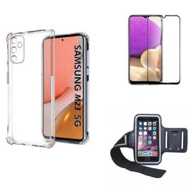 Imagem de Kit Braçadeira Samsung Galaxy M23 5G + Capa + Película Vidro