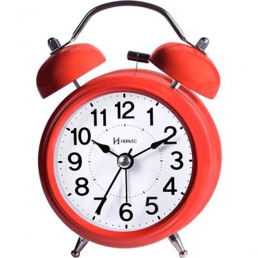 Imagem de Relógio Despertador Herweg Quartz Vermelho 270044 Único