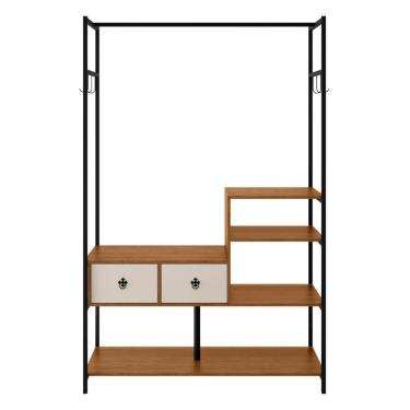 Imagem de Módulo Closet Cabideiro Aberto Guarda Roupa Industrial Prateleira Gaveta Sevilha