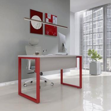 Imagem de Escrivaninha para Escritório 73,5cm X 150cm Cinza/Vermelho