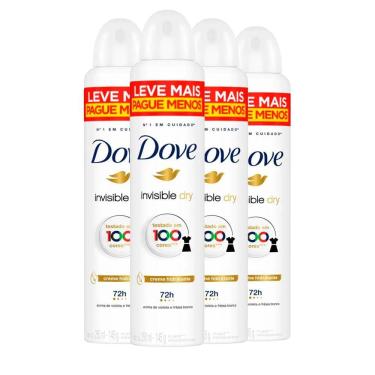 Imagem de Kit Desodorante Aerosol Dove Invisible Dry 250ml - 4 unidades