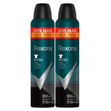 Imagem de Kit Desodorante Rexona Men Invisible Aerossol Antitraspirante 72h com 250ml