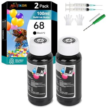 Imagem de Pacote de reposição de refil de garrafa de tinta Competible 68 para HP 68 refil de tinta para impressoras Envy 6152e 6155e 6552e 6555e 6558e (pacote com 2, preto)