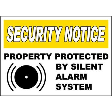 Imagem de Adesivos de vinil - Pacote - Adesivos de sinais de segurança e aviso e armazém - Protegido por sinal de sistema de alarme silencioso - pacote com 3 (8,9 cm x 12,7 cm)