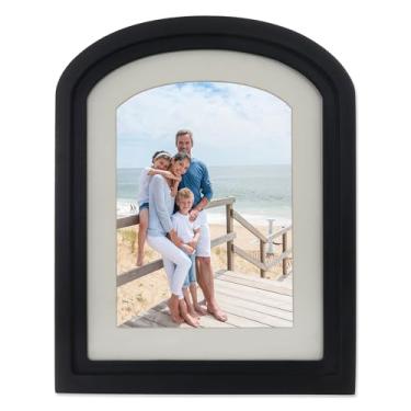 Imagem de Lawrence Frames Moldura de madeira fosca com arco, preta, 12 x 18 cm