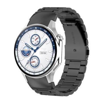 Imagem de NOUKAJU Pulseira para Oneplus Watch 3, aço inoxidável de metal, pulseira de substituição, pulseira de substituição para smartwatch Oneplus Watch 3 (preto)