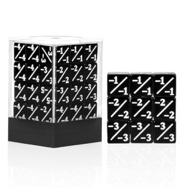 Imagem de 36 Pieces Magic The Gathering MTG Counter Dice -1 Through -6 Life Counter Tokens D6 Solid Dice(Black)