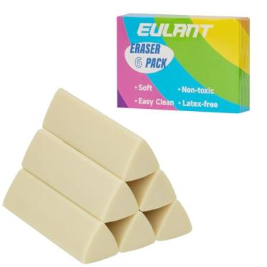 Imagem de EULANT Borrachas de lápis 6 peças, borrachas brancas 2B para escolas, escritório, crianças, adultos, borrachas de arte macias para escrever desenho, estudantes, professores