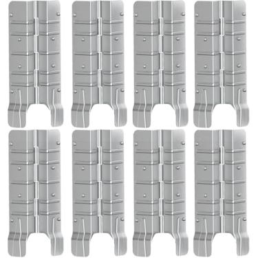 Imagem de Dobradiças de palete de 20 cm para suportes de cama de jardim elevados, 8 peças – Conectores de canto resistentes para canteiros de flores levantados de madeira empilháveis, suportes de canto de