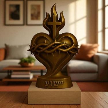 Imagem de Escultura "Sagrado Coração" - Sagrado coração de jesus em forma abstra