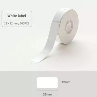 Imagem de 1- ROLO DE ETIQUETA NIIMBOT 12X22 COR: BRANCO - 260 ETIQUETAS PARA IMPRESSORAS D11/D101/D110