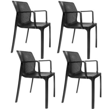 Imagem de Kit 4 Cadeiras Sardenha Polipropileno Mesa Jantar Cozinha Varanda Jard