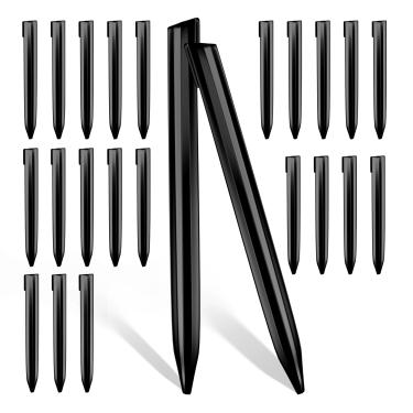 Imagem de Solution4Patio 26 peças de estacas de borda de paisagem, estacas de metal de 30 cm para jardim, placa dobradora de aço, pontas de ancoragem para paisagismo, preto