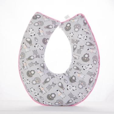 Imagem de Almofada Amamentação Luxo Para Bebê Menina Bichinhos Rosa - Avm Enxova