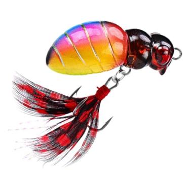 Imagem de UGPLM Isca de pesca Swimbait Lifelike Swimming Jig Supplies Iscas rígidas para, perca, peixe-gato, salmão, Cabeça Vermelha