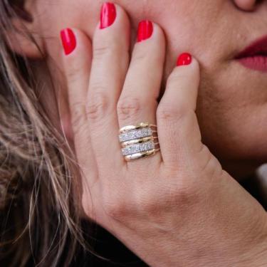 Imagem de anel feminino prata 925 cinco elos formatura presente - cadu joias, 25