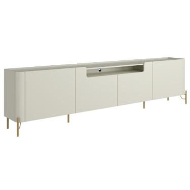 Imagem de Rack Para Sala de Estar TV 75 Pol 4 Portas Pés Industrial Dourado Alef