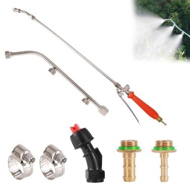 Imagem de Kit de Varinha Spray Aço Inoxidável com 3 Bicos, Substituição Haste do Pulverizador Padrão Pulverização Ajustável com Espiga Latão de 3/8" e 1/4" para Jardim Lavagem Carros Irrigação
