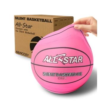 Imagem de Bola de basquete silenciosa sem bagunça, capa de tecido, basquete sem ar de espuma macia, salto alto, bola de treinamento sem ruído, embalagem de presentes, seguro para atividades internas, tamanho 3
