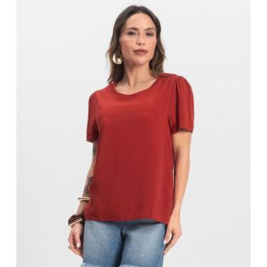Imagem de Blusa Feminina Em Viscose Infinita Cor Laranja, P, Laranja