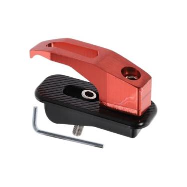 Imagem de REPAIROCK Gancho de pendurar para motocicleta retangular com furo Suporte de mala de capacete de motocicleta para scooters bicicletas liga de alumínio vermelho 1 conjunto