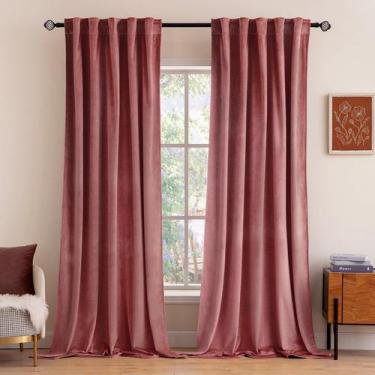 Imagem de Cortinas MIULEE Velvet Blackout 213x213cm Dusty Rose Pink 2 painéis