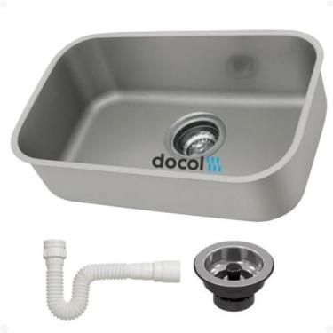 Imagem de Cuba Cozinha Inox Docol Invicta 56x34x18 Número 1 Fosca Acetinada Gran