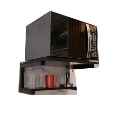 Imagem de Prateleira Multiuso De Parede 60cm Para Micro-ondas Impressora Airfryer MDF(Preto)