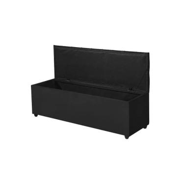 Imagem de Recamier Baú Liverpool 155cm Para Pés De Cama Veludo Preto