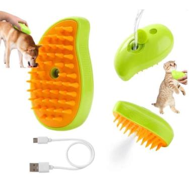 Imagem de Escova Pet 3 Em 1 Removedor De Pelos Vapor Massagem Elétrica - Pet Bru