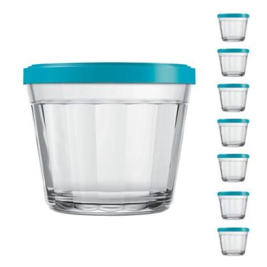 Imagem de Pote Vidro Americano C/Tampa Cores Cereal Bolacha 150ml 7Un - NADIR FI