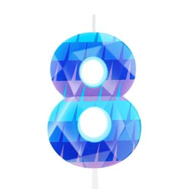 Imagem de Hongplus Jogo de vídeo 3D, 8 velas de aniversário, piñata, festa, numeral, 8 velas, topo de bolo para crianças, meninos de batalha, decoração de aniversário de 8 anos, jogos e videogames, decorações