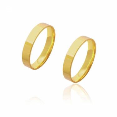Imagem de Par de Alianças de Casamento Diana Ouro Lisa Reta 3mm 2g - JoiaUnica