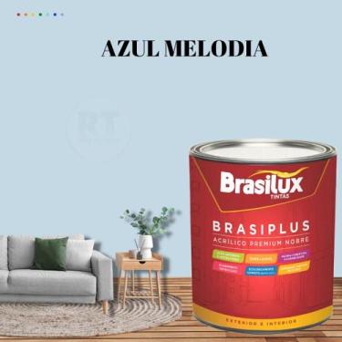 Imagem de Tinta Semi Brilho Cor Azul Petróleo 800ml Brasiplus Acrílica Lavável. 