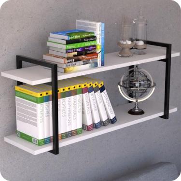 Imagem de Prateleira Estilo industrial Para Sala Parede GND PB 100cm - MetalCrom