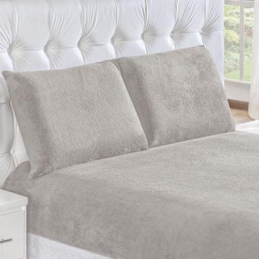 Imagem de Jogo de Cama Casal Queen BiaSoft Manta Microfibra 3 Peças - Cinza - Bi