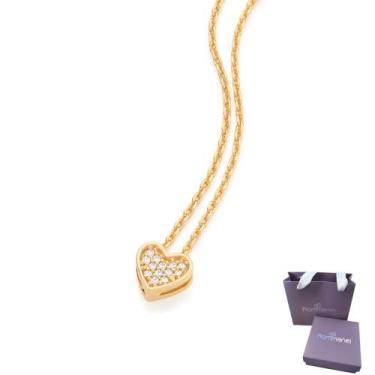 Imagem de Colar Feminino Rommanel Coração Cravejado Com Zircônias