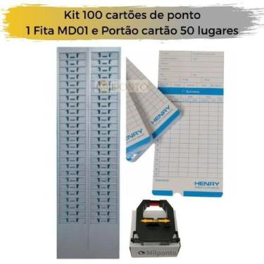 Imagem de Kit 100 cartões de ponto + chapeira 50 lugares e fita MD01 - CHAPMIL