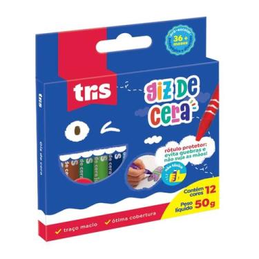 Imagem de Giz de Cera Fino TRIS 12 Cores