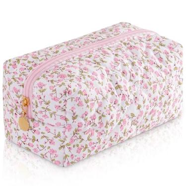 Imagem de UUYUUY Bolsa de maquiagem acolchoada, rosa, Bolsa de maquiagem