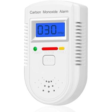 Imagem de Detector de monóxido de carbono conectado na parede, monitor de gás CO detector de alarme com visor digital aviso de som e luz para casa/local de trabalho