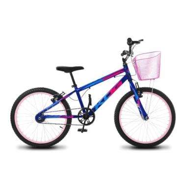 Imagem de Bicicleta Aro 20 Infantil Freio V-Brake Quadro em Aluminio Rosa Feminina 6 a 11 anos Garfo Rigido,Azul Signos Rosa