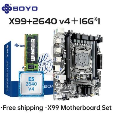 Imagem de Placa Mãe SOYO X99 D4 Com 16GB 2133MHz DDR4 E CPU Xeon E5-2640 V4 Para