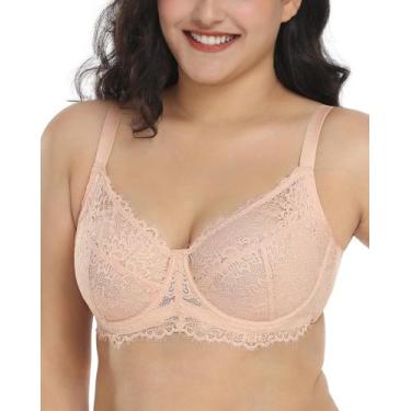 Imagem de Sutiã feminino HSIA Minimizer, sem forro, renda com aro, tamanho 36I o